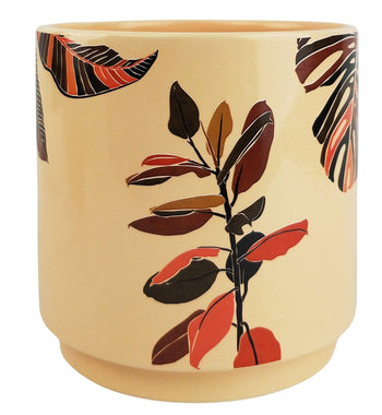 Urban Ivy Foliage Planter – Pink and Green Ceramic Pot for Indoor Plants (16cm)